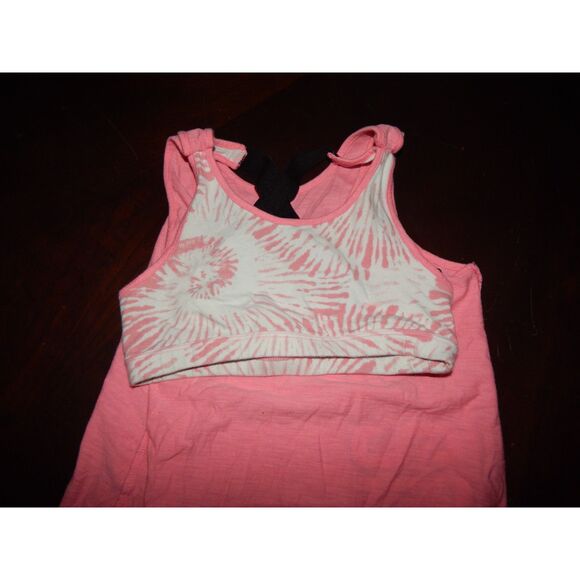 JUSTICE girls size 10 pink layered sports bra and tank top - Picture 3 of 8
